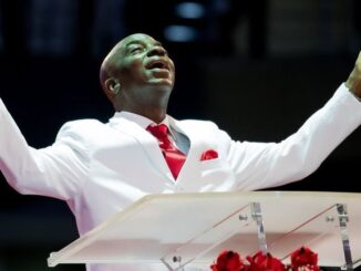 Bishop Oyedepo rejoices as the 100k-seat Ark theater is almost finished.